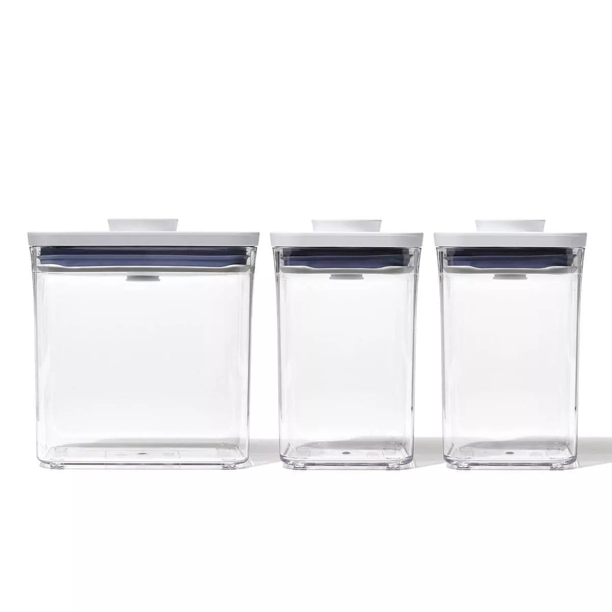 OXO POP 3Pc Plastic Food Storage Container Set Clear: Bpa-Free, Air Tight Seal, Dishwasher-Safe, Lifetime Warranty