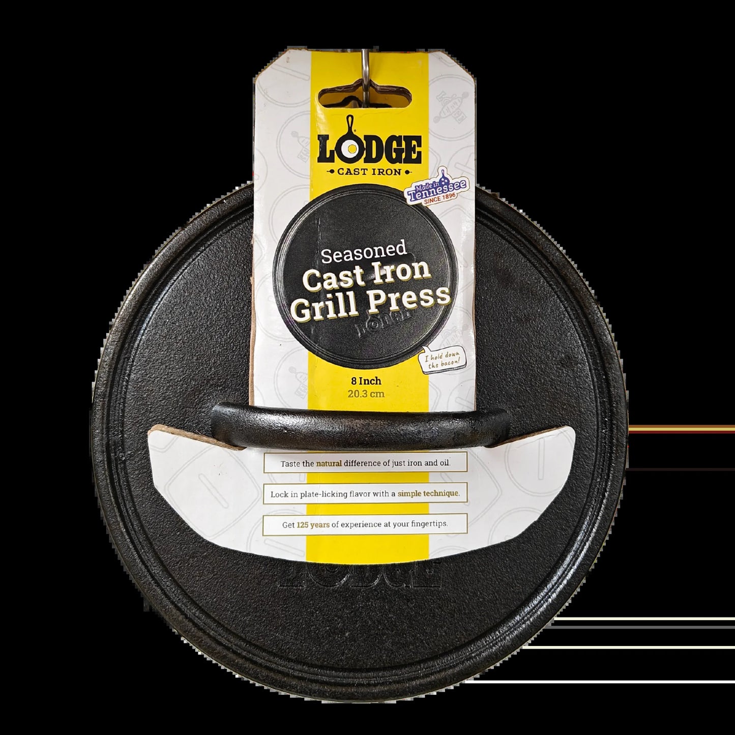 Seasoned Cast Iron round Grill Press